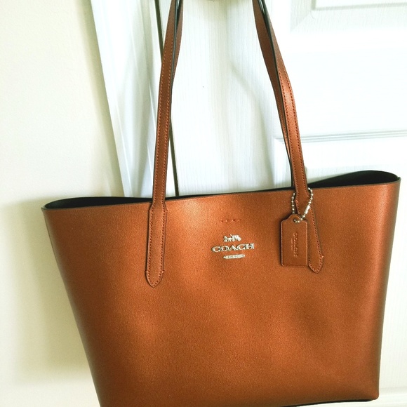 Coach metallic avenue tote Clearance